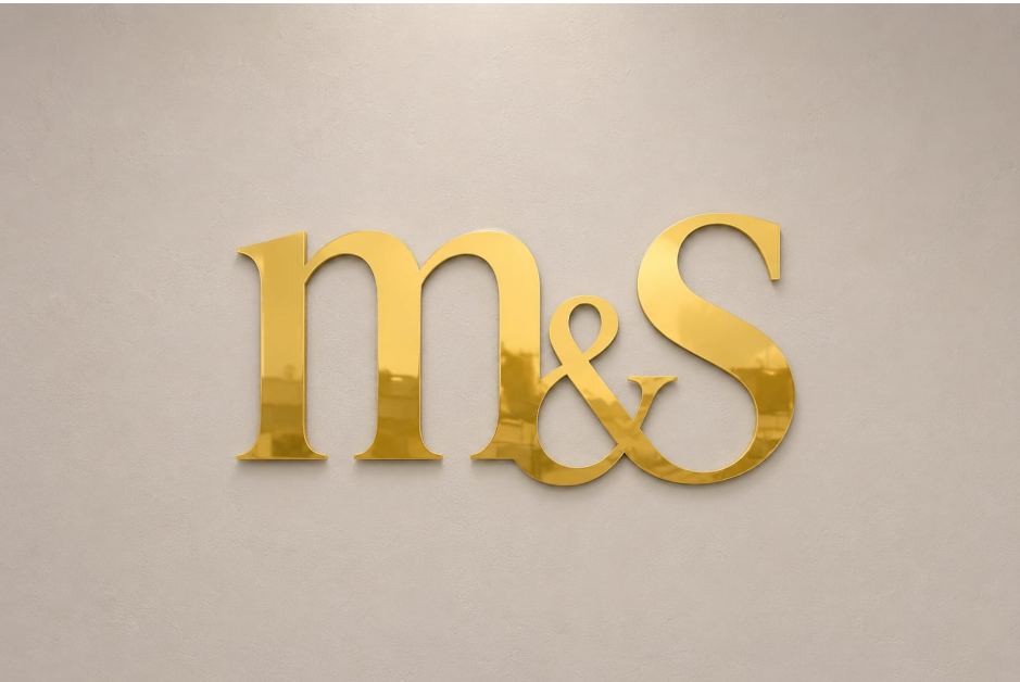 Custom Solid Acrylic office Sign Mirror - Gold Finishing for Mustafa Khish