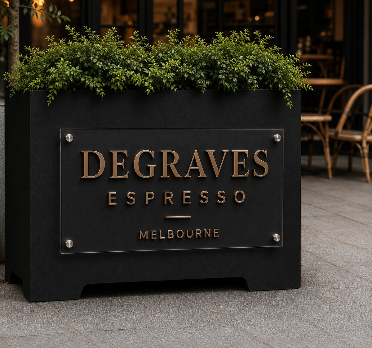 Custom Acrylic Sign + 3mm Raised Metal Letters For Kathy 50% Deposit