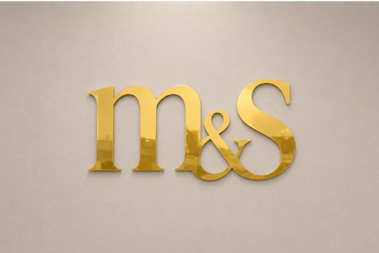 Custom Solid Acrylic office Sign Mirror - Gold Finishing for Mustafa Khish