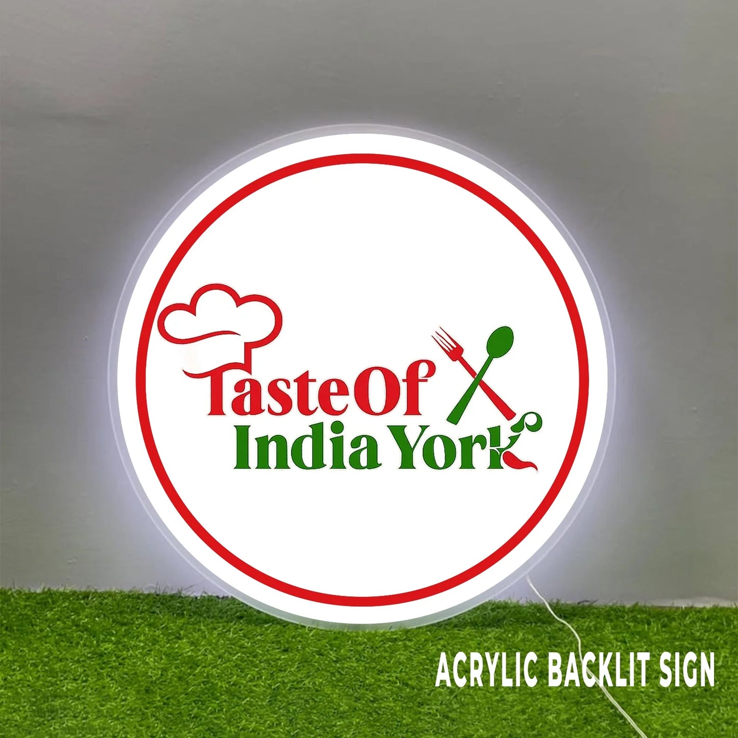 Custom Acrylic backlit Sign for Taste of India York