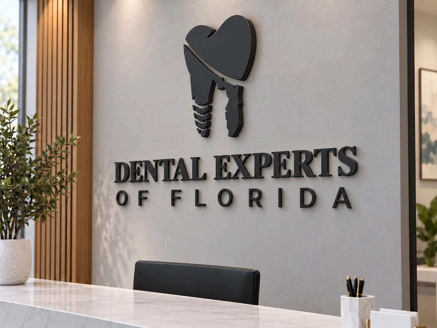 Non-illuminated dimensional metal reception sign