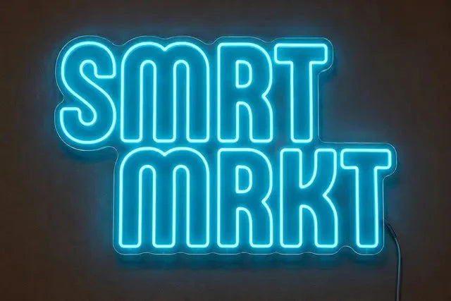 Blue LED neon business lettering